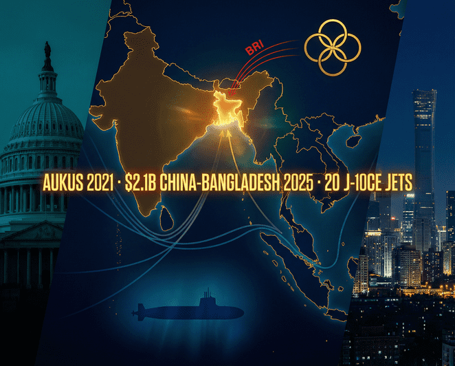 Bangladesh at the Bay of Bengal nexus — between US Indo-Pacific strategy and China's Belt and Road Initiative after the 2024 political transition.