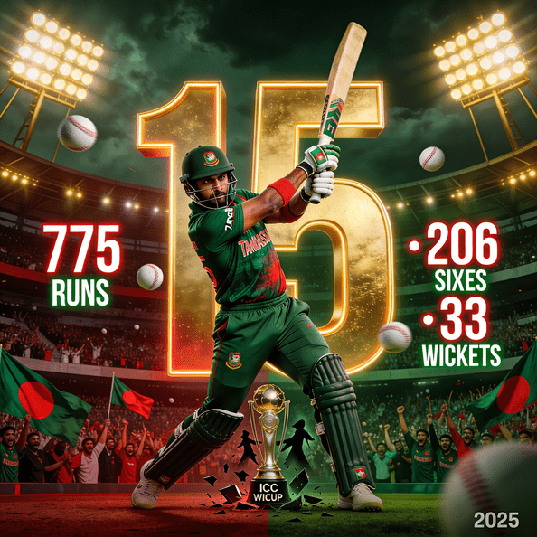 Bangladesh's 15 T20 Wins in 2025: Best Form Ever Before World Cup Heartbreak
