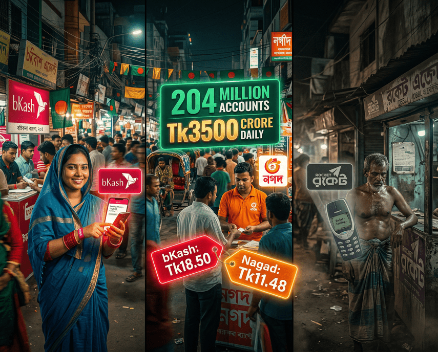bKash Nagad Rocket Bangladesh mobile banking comparison 2026 best MFS app 204 million accounts