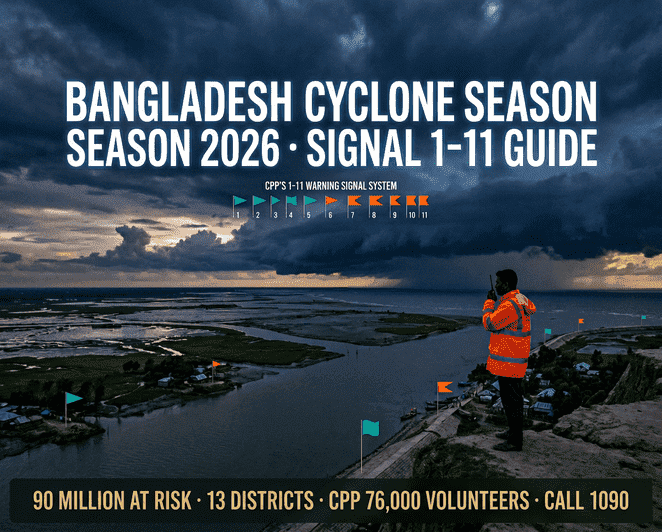 Bangladesh's 83% floodplain geography and three converging river systems put 60% of the population in high flood danger zones every monsoon season from June to September.